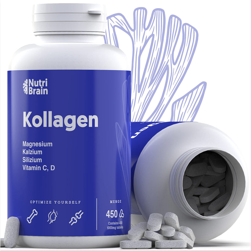 450 Capsules Hydrolyzed Collagen With Magnesium | Xxl Pack (6 Months) | Enriched With Calcium And Vitamin C For Skin, Joints, Hair, Muscles, Immune System And More Energy - NewNest Australia
