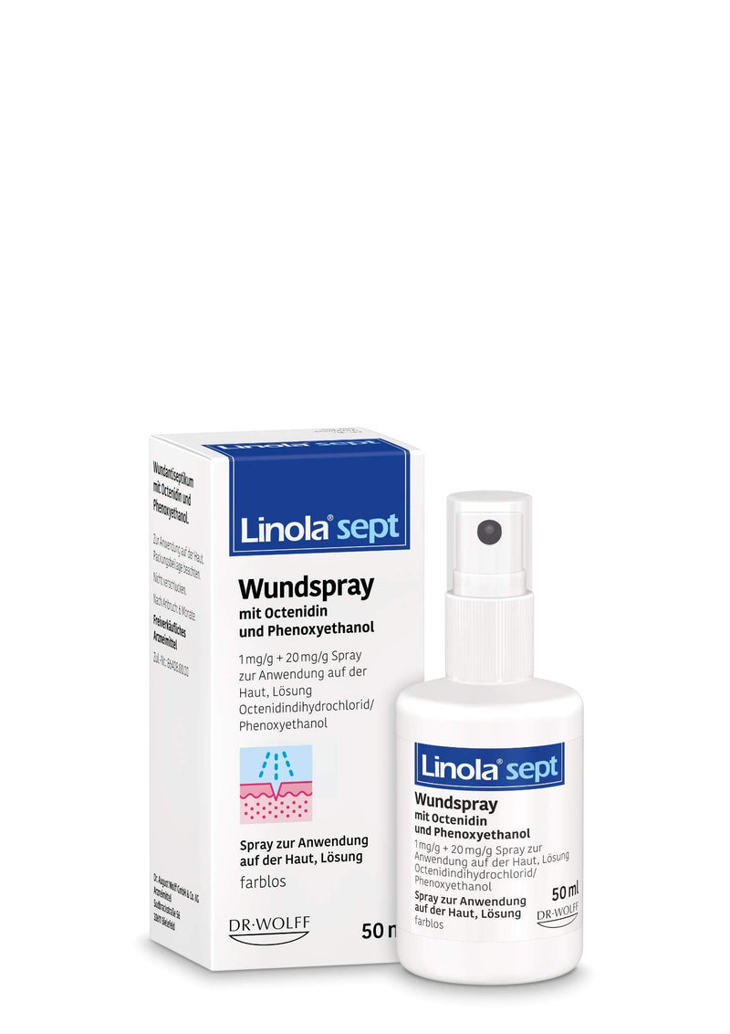 Linola sept wound spray - for supportive antiseptic wound cleaning, skin-friendly spray against wound infections - 1 x 50 ml - NewNest Australia