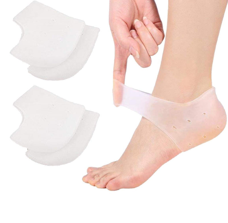 VivoFoot 2 Pairs of Gel Heel Protectors, Plantar Fasciitis Insoles, Pure Silicone Cushion, Relieves Heel Pain and Cracked Heels 4 Pieces (Pack of 1) - NewNest Australia