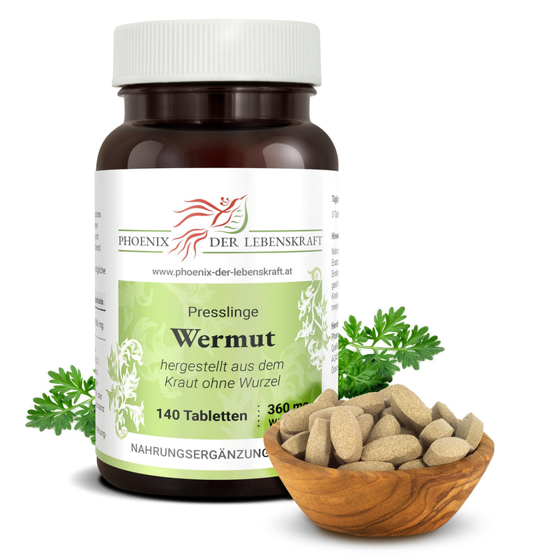 Wormwood Tablets, 600 Mg Active Ingredient (Artemisia Absinthium, Bitter Mugwort), 140 Tablets, Premium Quality, Made In Austria, Tablets Instead Of Capsules, Vegan - NewNest Australia