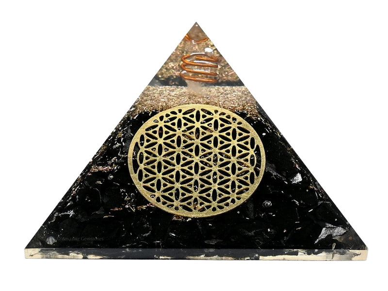 Orgone pyramid with shungite crystal (Flower of Life) Flower Of Life - NewNest Australia