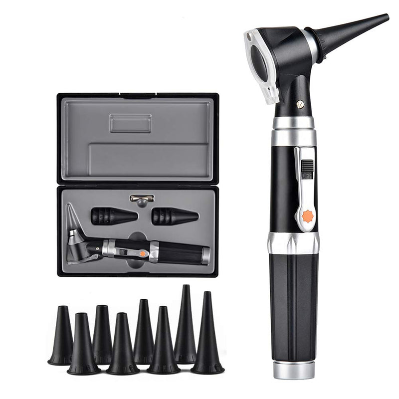 Jiusion 3X Otoscope with LED, Portable Hand Held Ear Magnifier with 8 Caps and 1 Storage Case for Doctor Nurse Adult Kid Dog Cat Pet - NewNest Australia