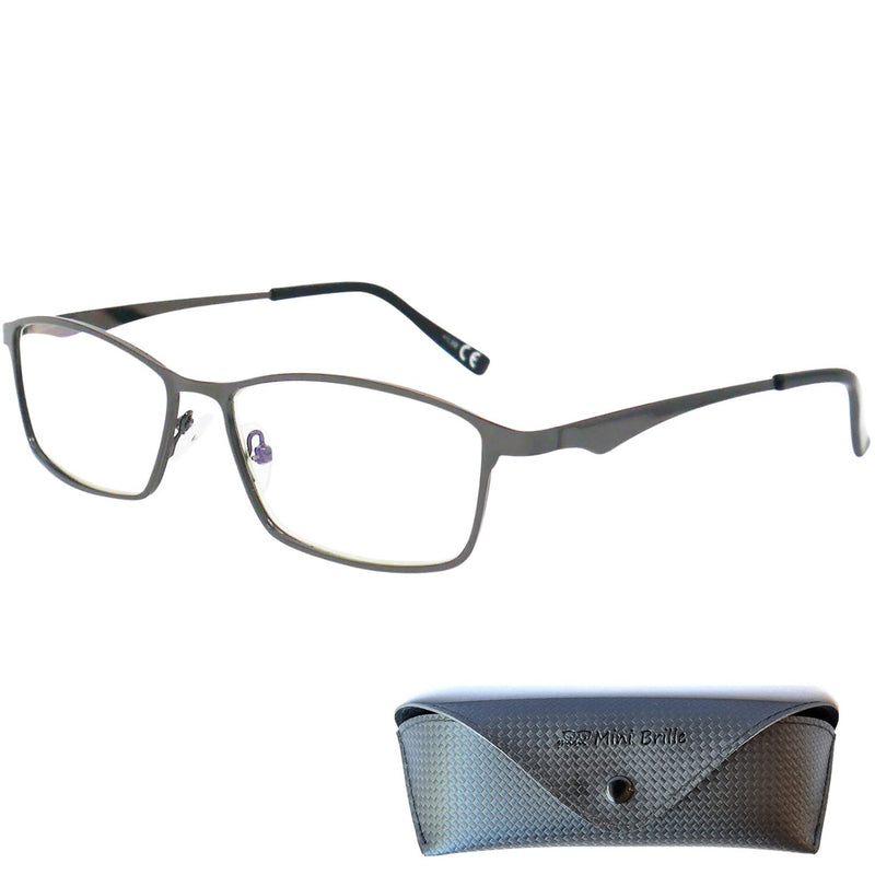 Mini Glasses, Elegant Anti-Blue Light Glasses, Reading Glasses With Rectangular Lenses, Free Case, Stainless Steel Glasses Frame, Blue Light Filter Glasses For Men And Women - NewNest Australia