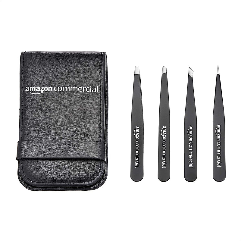 Amazoncommercial Eyebrow Tweezers, Stainless Steel Slanted And Pointed Tweezers For Hair Removal, Precise Tweezers For Ingrown Hair, Eyebrow Plucking 4 Pieces - NewNest Australia