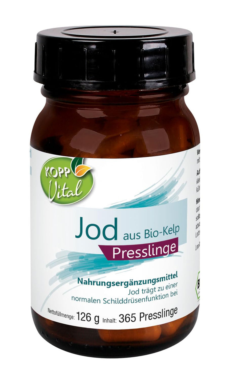 KOPP Vital® iodine from organic kelp pellets | 126g | 1 x 365 pellets | Organic brown algae | Premium Quality | Certified organic | Pharmacy quality - NewNest Australia