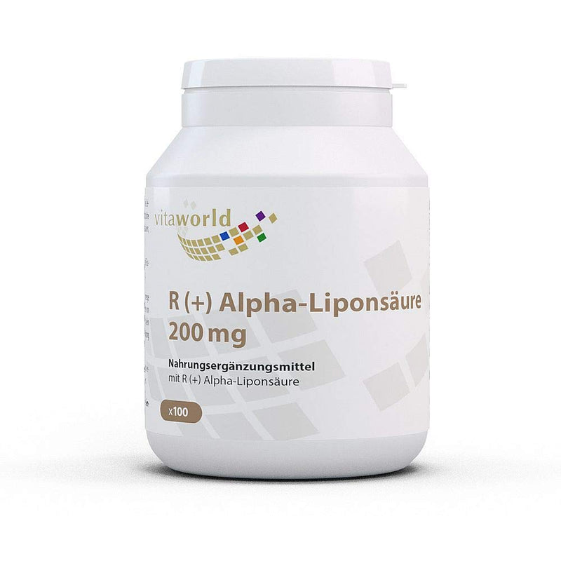 vitaworld R (+) alpha lipoic acid 200 mg, from the natural, bioactive R (+) form, high dose with 200 mg per daily intake, vegan, 100 capsules - NewNest Australia