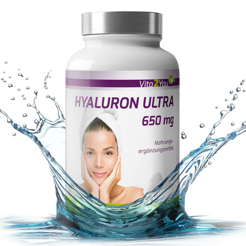 Hyaluronic Acid Ultra 650 Mg - 90 Vegan Capsules - Vegetable Fermentation - 500-700 Kda - High Dose - 3 Month Pack - No Additives - Hyaluronic - Premium Quality - NewNest Australia
