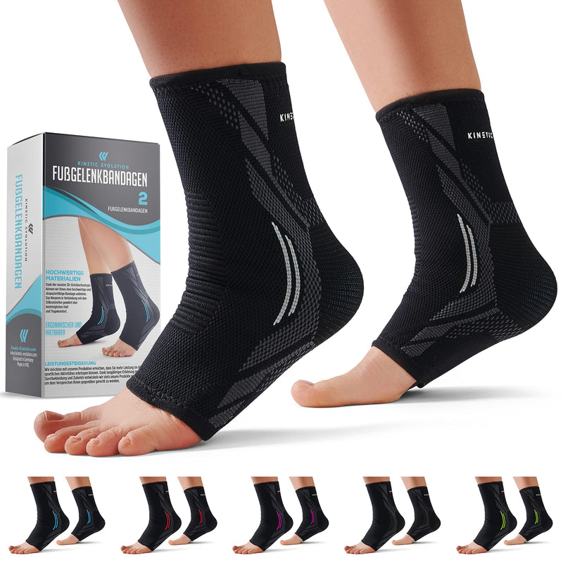 KINETIC EVOLUTION 2 pieces foot bandage for men and women, ankle bandage, supports the ankle, sports ankle bandage for right and left L gray - NewNest Australia