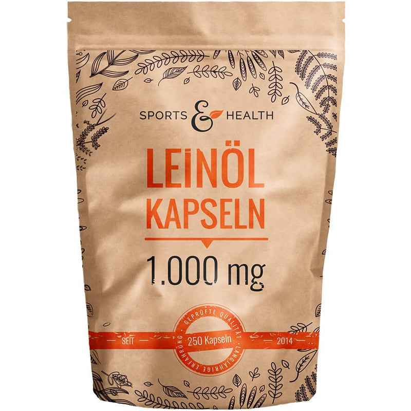 Linseed oil capsules - 250 high-dose capsules - 1000 mg per capsule - high dose - with vitamin E - plant-based Omega 3-6-9 - NewNest Australia