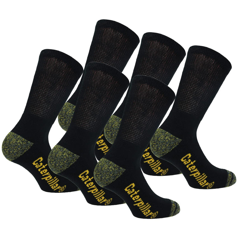 Caterpillar Diabetic Work Socks 6 Pairs Of Work Socks, Better Blood Circulation, Moisture-Wicking, Non-Tight, Reinforced Heel Tip, Cotton, Hand-Linked 43-46 Black - NewNest Australia