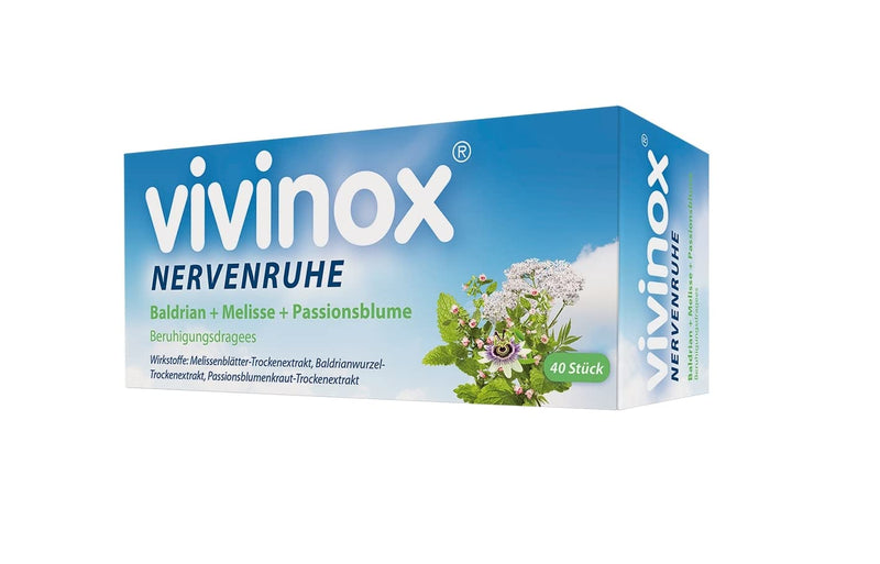 Vivinox Nervous Calm Calming Dragees: Herbal Sedative with Valerian for Restlessness and Nervous Difficulty Falling Into Sleep, Pack of 40 (Pack of 1) - NewNest Australia