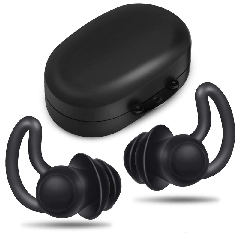 2 Pieces Ear Plugs For Sleeping Noise Canceling Ultra Comfortable Silicone Noise Reduction Earplugs For Sleeping Snoring Racing Shooting Travel Concerts Ear Protection (Black) - NewNest Australia