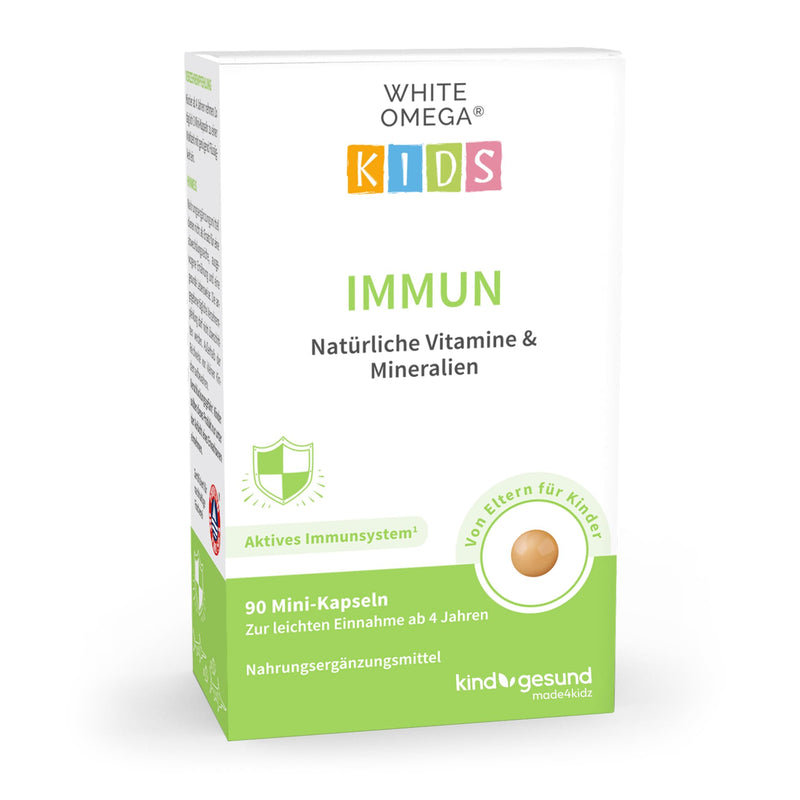 Vitamins for children - 90 mini capsules - for the immune system - sugar-free - Omega-3, vitamin C, D3 + K2, selenium, zinc - NewNest Australia