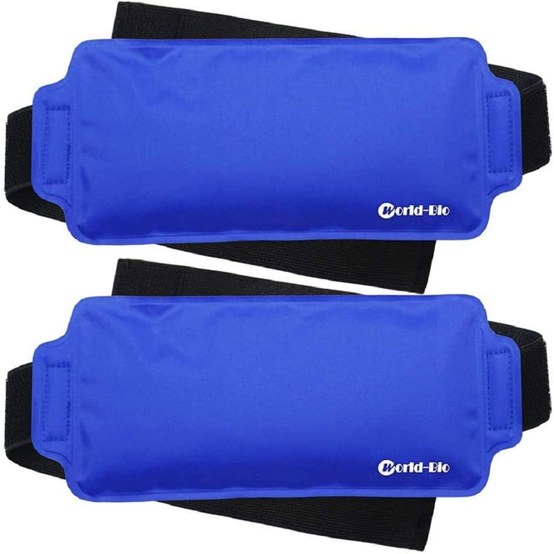 World-Bio Cool Packs Gel Ice Pack Of 2, Reusable Cooling Pads With Belt For Ankle, Back And Elbows, Cold Warm Compress Cooling Pad For Sprains, Swelling, Bruises 24 X 12 Cm - NewNest Australia