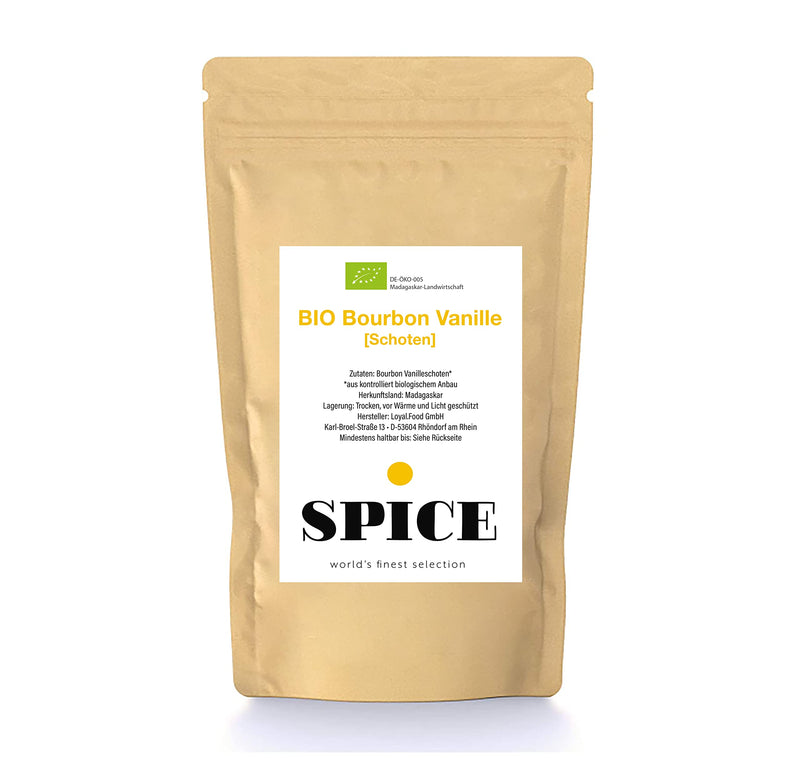 Spice Organic Bourbon Vanilla Pods, 10 Pieces 12-13 Cm From Madagascar, Aromatic Vanilla Pods From Controlled Organic Cultivation, Fresh Harvest 10 Pieces (Pack Of 1) - NewNest Australia