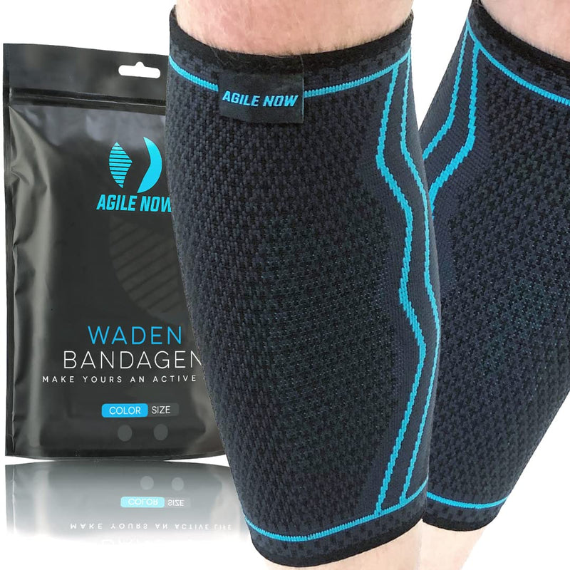 Agile Now Calf Support Set Of 2 Stabilises & Relieves Calves With Every Movement - Compression Stockings For Men & Women - Non-Slip & Breathable Compression Sleeves (Xl, Blue) - NewNest Australia