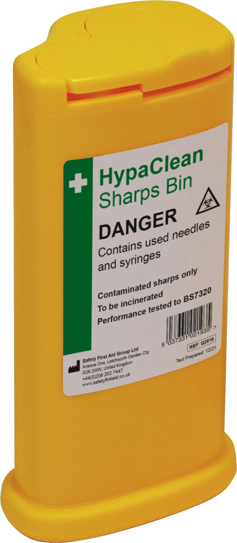 Safety First Aid HypaClean Sharps Waste Bin, 0.25L HypaClean Sharps Bin - NewNest Australia