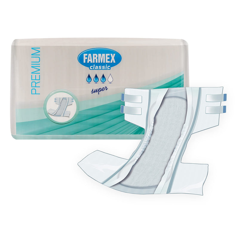 Farmex Incontinence Nappy For Adults, Tnt Super Absorbent Disposable Underwear For Bladder Weakness, Breathable And Hypoallergenic, Skin-Friendly, L, Pack Of 30 - NewNest Australia