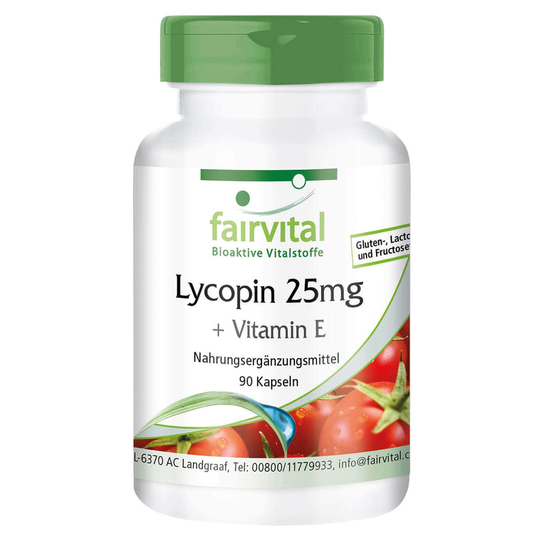 Fairvital | Lycopene capsules with vitamin E - 25mg Lycopene - VEGAN - 90 capsules - microencapsulated - NewNest Australia