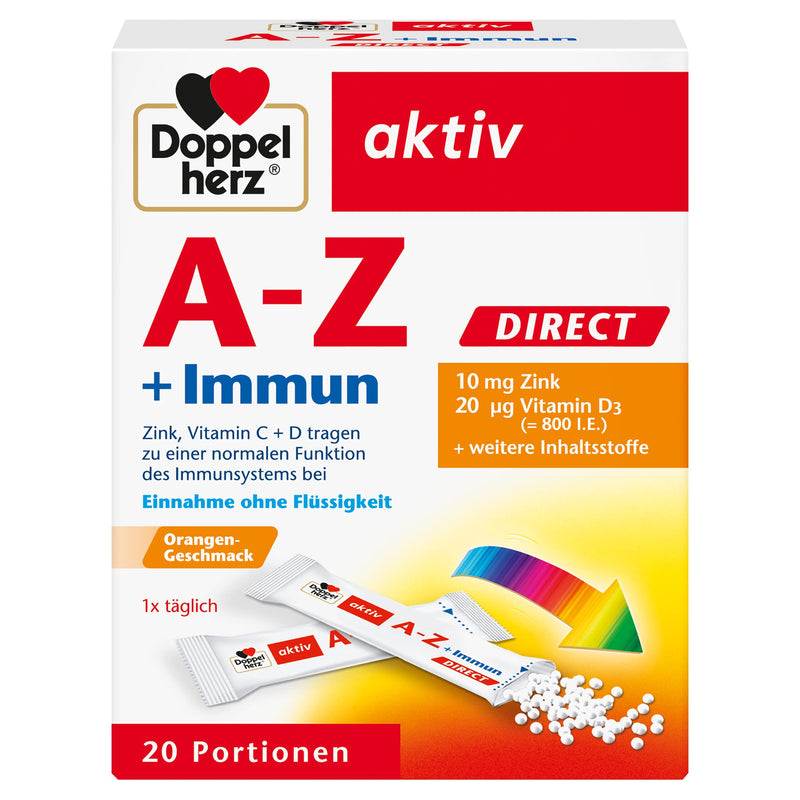 Doppelherz A-Z + Immune DIRECT - With zinc, vitamin B12, vitamin C and D as a contribution to the normal function of the immune system - liquid, 20 sachets - NewNest Australia