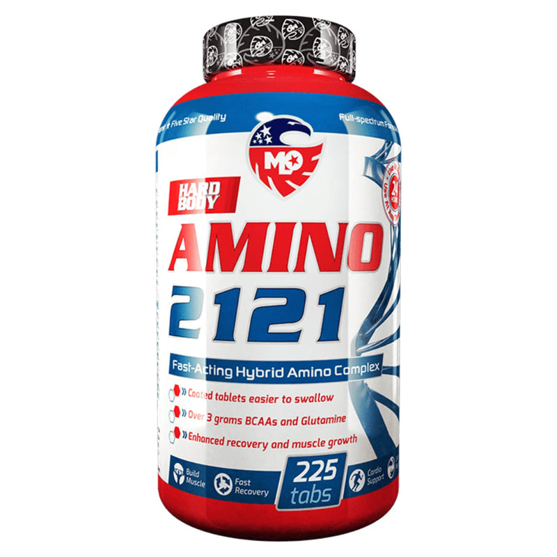 Mlo Amino 2121, 9 Essential Amino Acids Complex Tablets, Bcaa & Eaas, Leucine, Isoleucine, Valine, L-Glutamine Kyowa, High Dose, Vegan, Gluten-Free, Muscle Building, Laboratory Tested - 225 Tablets - NewNest Australia