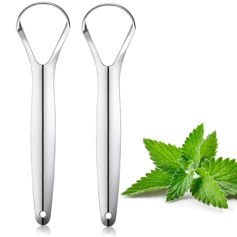 Tongue Cleaner Stainless Steel (Pack Of 2), 100% Best Antimicrobial Material - Stable Handles, Ayurvedic Tongue Cleaner | Tounge Scraper | Tongue Scraper Against Bad Breath (Single Layer) - NewNest Australia