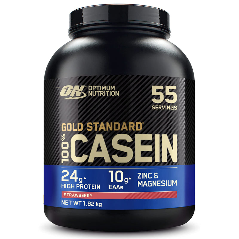 Optimum Nutrition Gold Standard 100% Casein Slow Digestible Protein Powder With Zinc, Magnesium & Amino Acids, Supports Muscle Growth & Overnight Repair, Strawberry, 55 Servings, 1.82 Kg - NewNest Australia