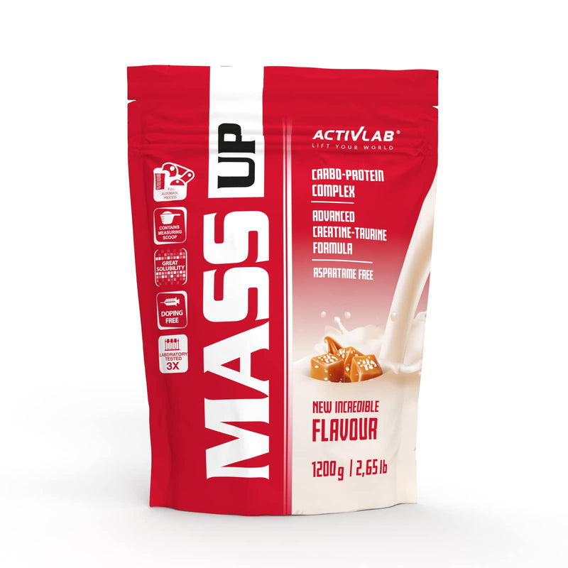 Activlactivlab Mass Up 1200 G Gainer Of Highest Quality Whey Protein Concentrate, Optimal Composition Of Complex And Simple Carbohydrate, Contains Creatine With Taurine 10 G Protein Per Serving Caramel - NewNest Australia