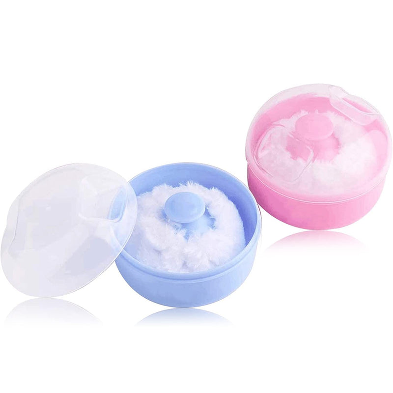 Baby Powder Puffs Cosmetic Powder Puffs Kit with Containers Blue and Pink Pack of 2 - NewNest Australia