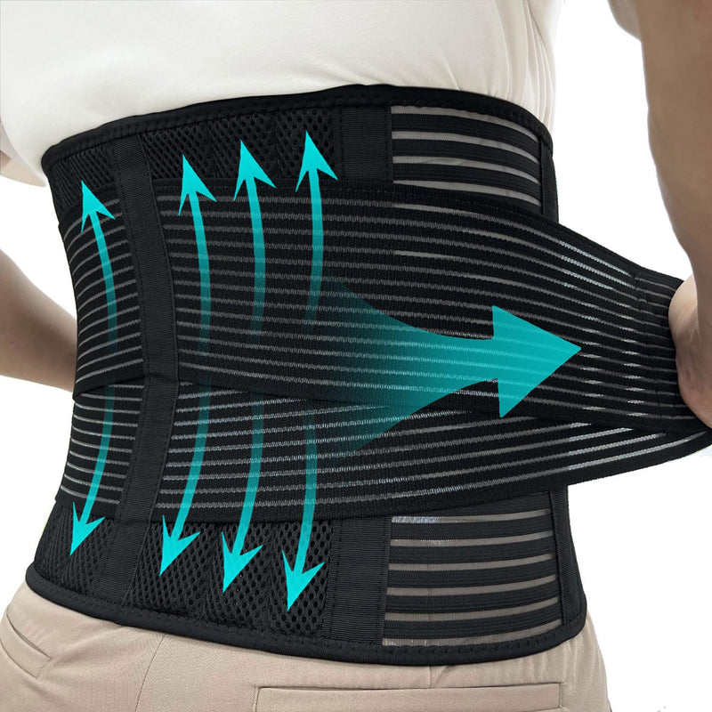 Surpown Back Support Belt, Breathable Back Brace Men And Women, Back Strap, Support Belt Lumbar Spine, Back Support, Lumbar Support, Back Pain Belt, Black, M - NewNest Australia