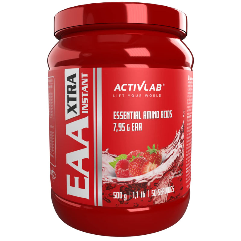 Activlab Eaa Xtra Instant 500 G, Powder, All 8 Essential Exogenous Amino Acids, B Vitamins, 50 Servings, Workout Drink, Raspberry Strawberry, Optimal Value, Vegan, Includes Measuring Cup, Vegan - NewNest Australia