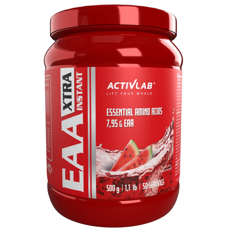 Activlab Eaa Xtra Instant 500 G Powder All 8 Essential Exogenous Amino Acids, B Vitamins, 50 Servings, Workout Drink, Watermelon, Optimal Value, Vegan, Includes Measuring Cup, Vegan - NewNest Australia