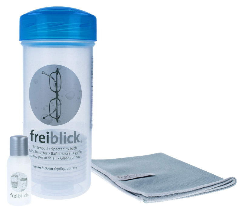 Freiblick glasses bathroom SET | Shaking bath for efficient glasses cleaning (Blue, Large) Blue Large - NewNest Australia