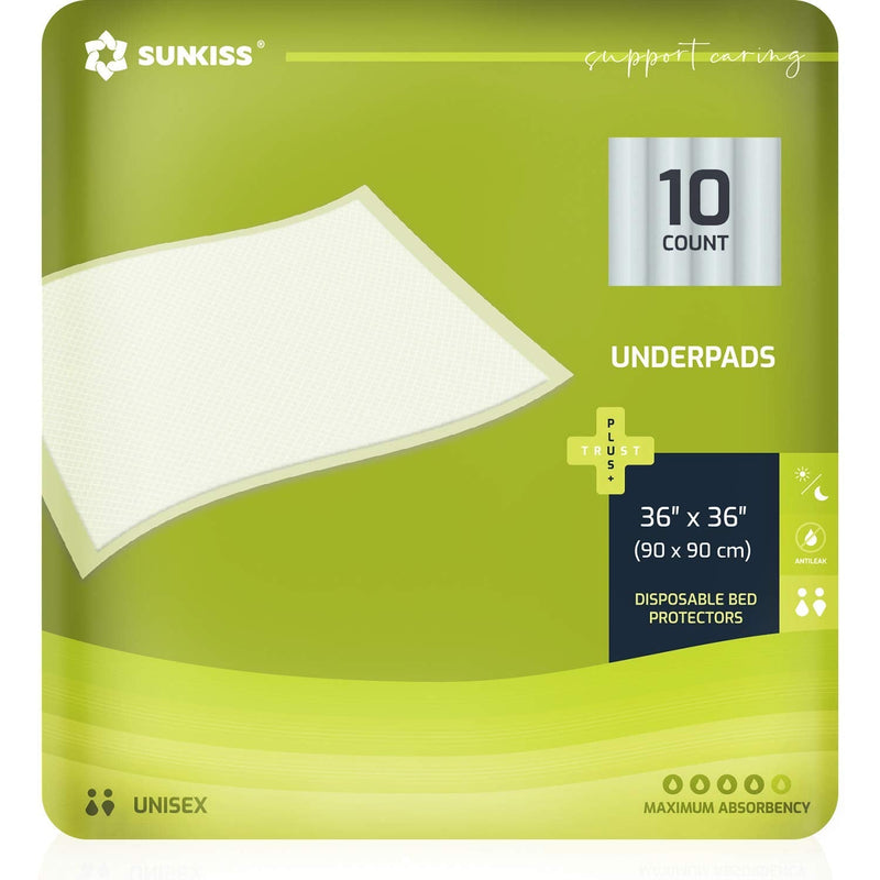 Sunkiss Trustplus Incontinence Pad 90 X 90 Cm, Absorbent Incontinence Pad, Baby Changing Mat, Bed Pad Incontinence Disposable, Training Pad For Puppies, Pack Of 10 - NewNest Australia