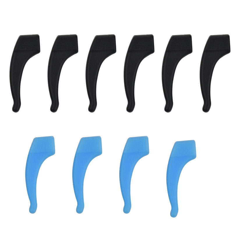Non-Slip Glasses Temples 5 Pairs Silicone Non-Slip Holder Soft Comfortable Lenses Ear Hook Ear Grip Glasses Accessories For Glasses Leg Grip Glasses Sunglasses Holder (Black And Blue) - NewNest Australia