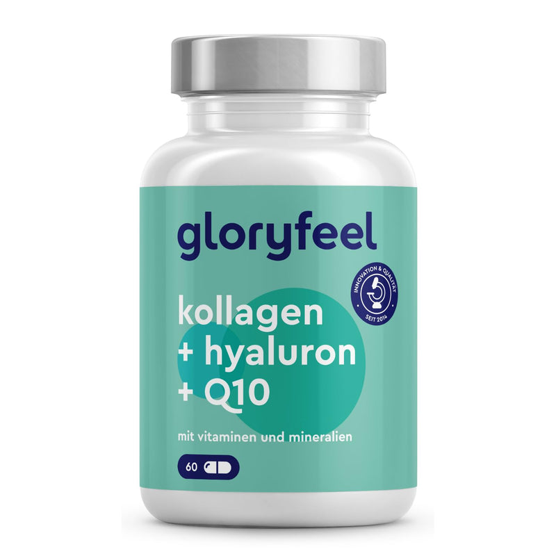 Collagen, Coenzyme Q10 Hyaluronic Acid Premium: Marine Collagen, With Zinc, Magnesium, Vitamin B12, D3, A & C, 60 Capsules, Laboratory Tested, High Dose Without Additives, Made In Germany - NewNest Australia