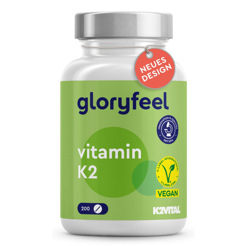 Vitamin K2 MK-7 200µg - 200 vegan tablets - Premium K2VITAL® K2-MK7 Menaquinone 99.7+% All-Trans - Laboratory tested and made in Germany without additives - NewNest Australia