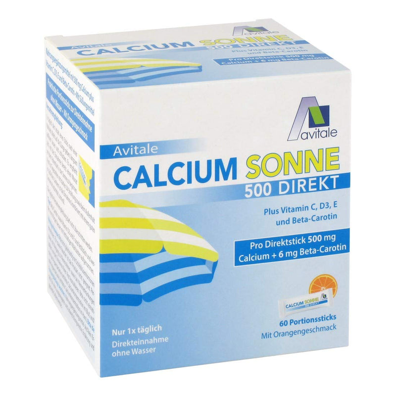 Avitale Calcium Sun 500 Direct - To prepare your skin for the sun with 500 mg calcium and 6 mg beta-carotene plus vitamins C, D3 and E, 150 g - NewNest Australia