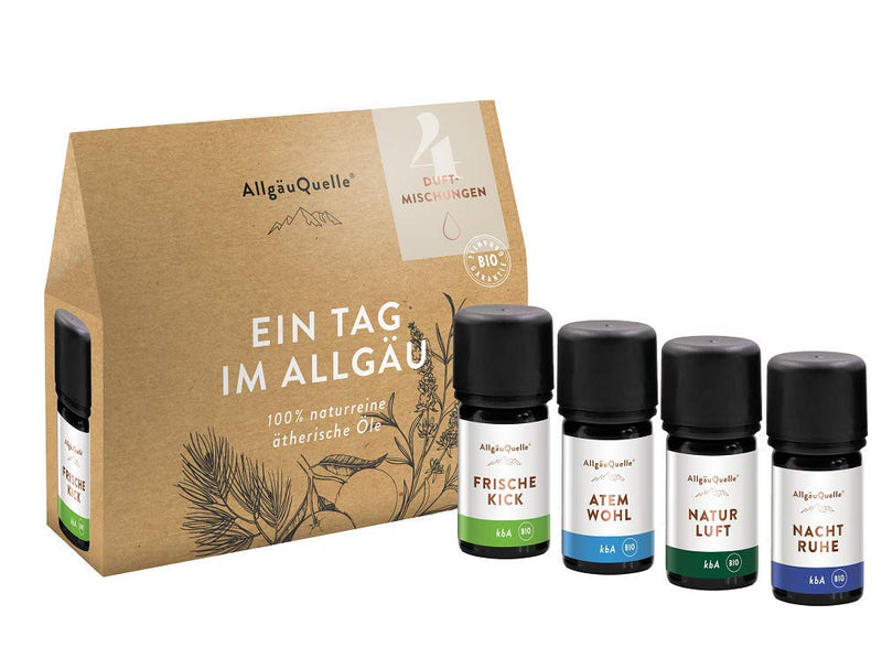 Allg√§Uquelle - Organic Fragrance Blends, Essential Oils, Set Of 4, One Day In Allgrey, 4 X 5 Ml, 100% Natural Essential Oils In 4 Fragrance Blends, For Diffuser And Oil Burner - NewNest Australia