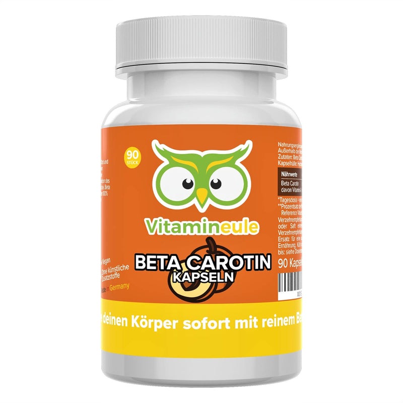 Beta carotene capsules - 50,000 iU / 30mg - high dosage - quality from Germany - laboratory tested - vegan - without additives - natural vitamin A - small capsules instead of tablets - Vitamineule® - NewNest Australia