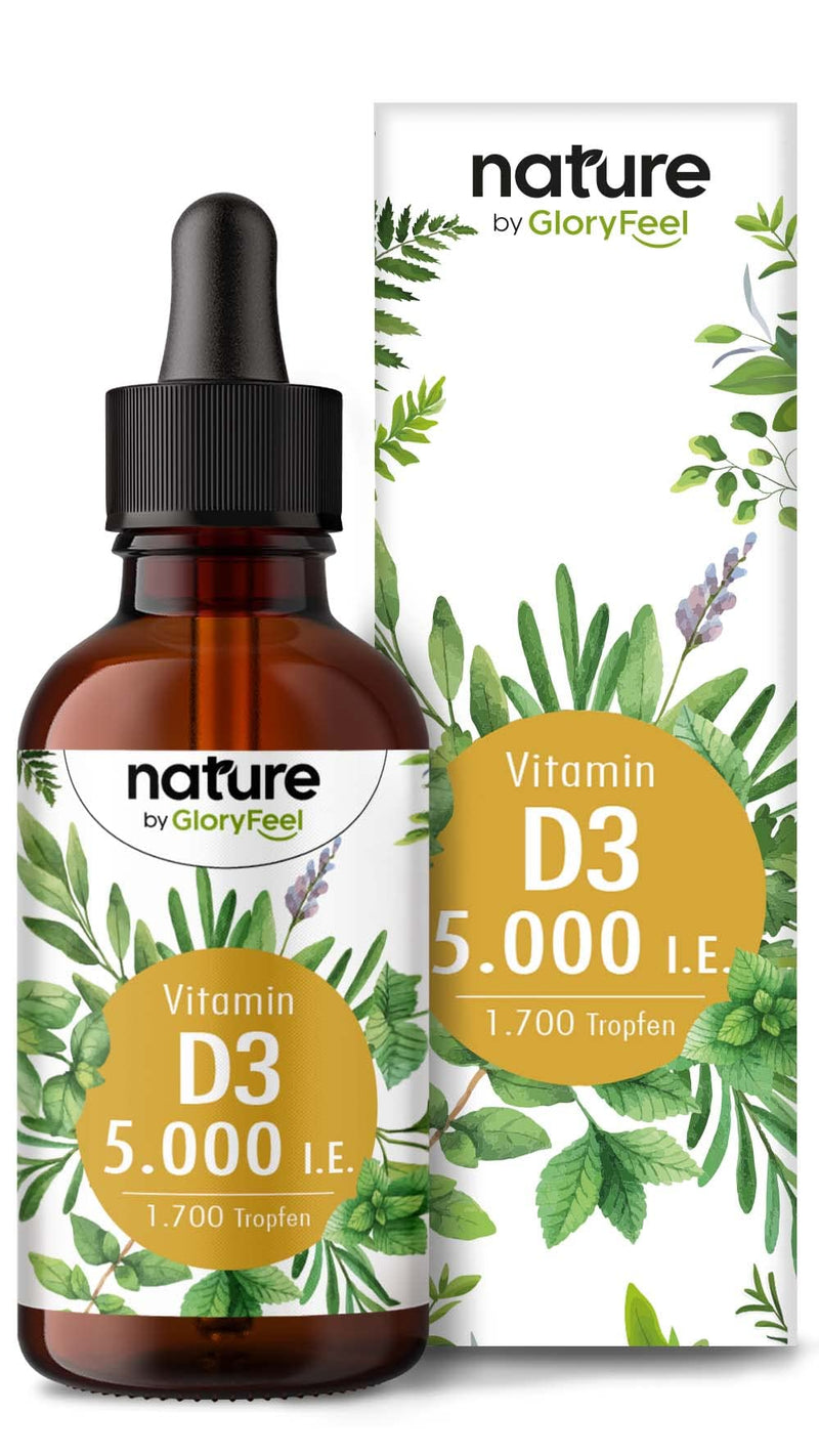Vitamin D3-5000 IU per drop High dosage - 50ml (1700 drops) - Highest stability: Premium lanolin in MCT oil from coconut - Laboratory tested, made in Germany without additives - NewNest Australia