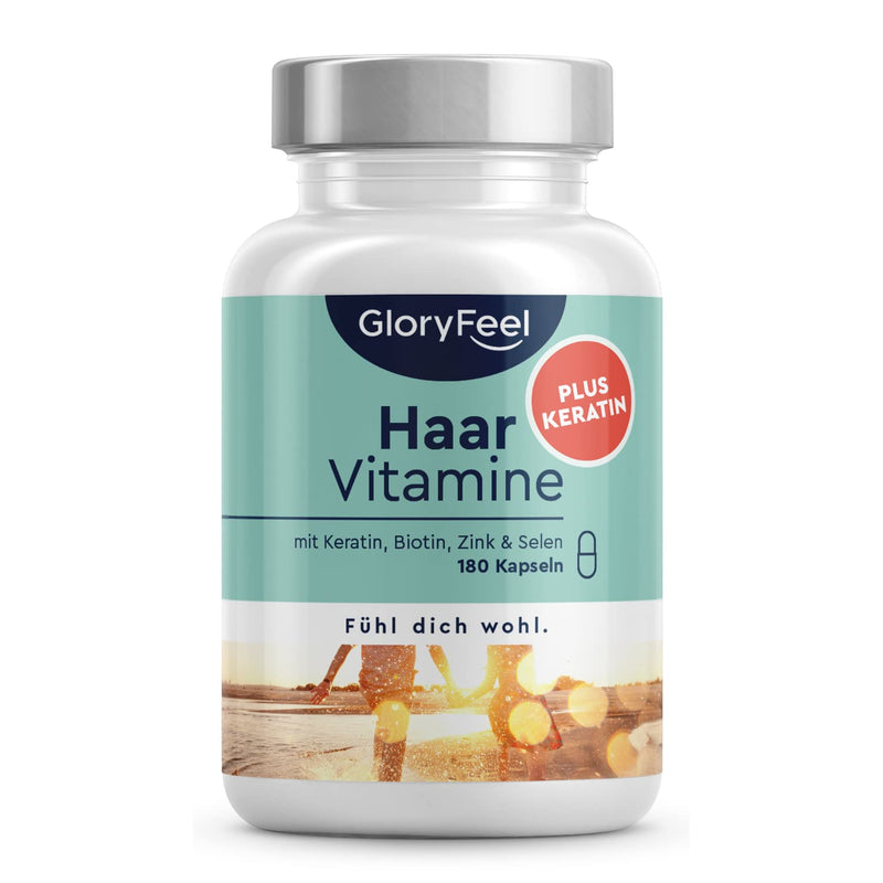 Hair Vitamins - 180 Capsules - Skin Hair Nails Treatment With 24 Vital Substances - High Dose With Biotin, Selenium, Zinc - Organic Active: All 8 B Vitamins - Laboratory Tested Without Additives Made In Germany - NewNest Australia