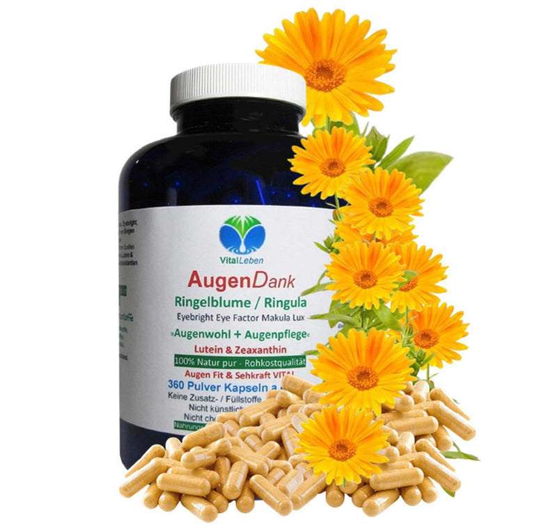 MARIGOLD Lutein & Zeaxanthin EYE Vitamins 360 capsules [eye thanks & eye care] vision VITAL COMPLEX + retina + macular pigments - pure NATURE [WITHOUT ADDITIVES] 26970-360 360 pieces (pack of 1) - NewNest Australia