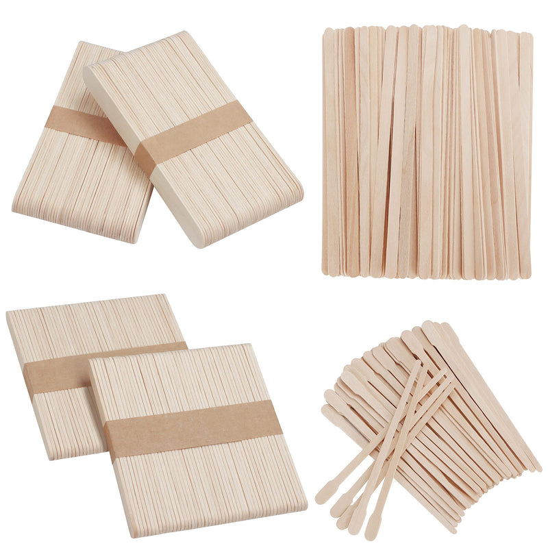 Belle Vous Various Wooden Spatulas Waxing (Pack Of 500) - Disposable Cosmetic Spatulas For Hair Removal - Wooden Sticks Small, Medium And Large For Waxing & Hair Removal On Eyebrows, Face, Body, Legs - NewNest Australia