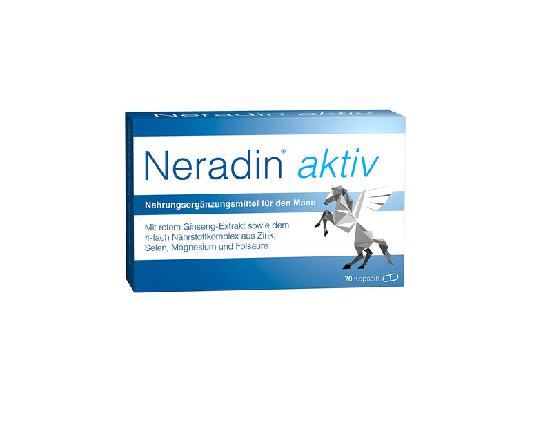 Neradin Aktiv - dietary supplement for men - with red ginseng extract and a useful 4-fold nutrient complex of zinc, selenium, magnesium and folic acid - 70 capsules - NewNest Australia