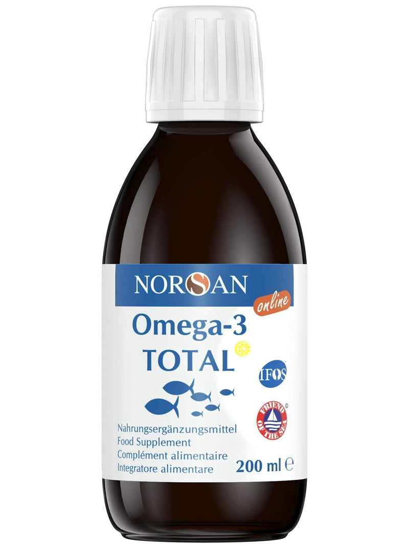 NORSAN Premium Omega 3 Fish Oil Total Lemon Online High Dose 200 ml / 2,000 mg Omega 3 per serving/Omega 3 Oil with EPA & DHA/Omega 3 Premium Oil with 800 IU Vitamin D3 200 ml (Pack of 1) - NewNest Australia