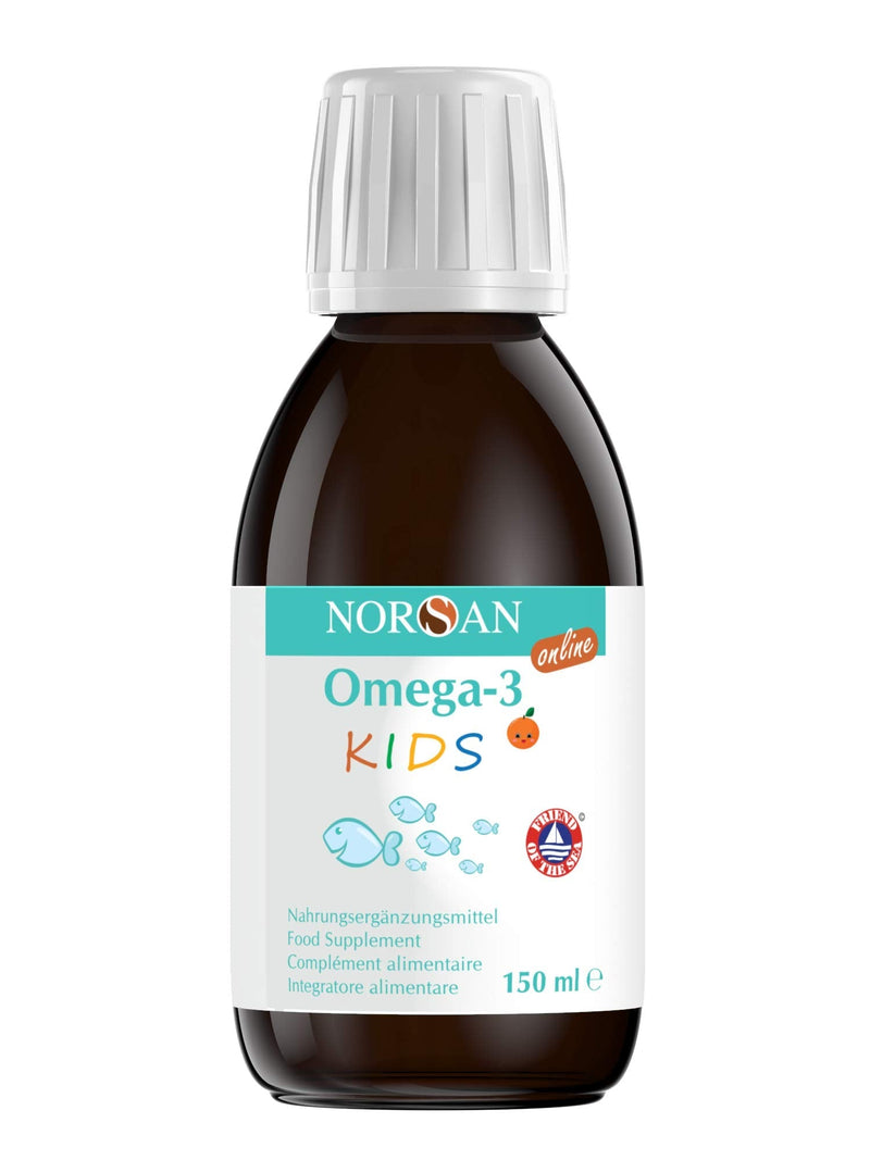 NORSAN Omega 3 KIDS fish oil high dosage 150 ml/Omega 3, 1,120 mg per serving/Omega 3 with EPA & DHA/daily dose 1 tsp premium oil/Easy Fish Oil for children 150 ml (pack of 1) - NewNest Australia