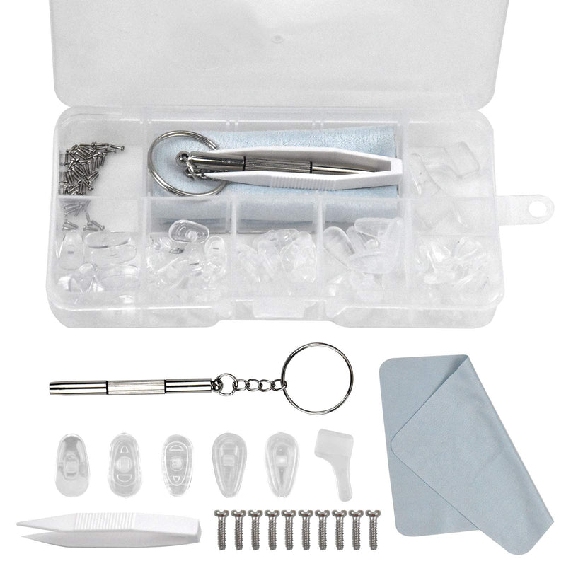 Nose pads 25 pairs of glasses nose pads silicone, soft, PVC non-slip air chamber nose pads glasses repair set for glasses, sunglasses, glasses with cleaning cloth, tweezers and micro screwdriver - NewNest Australia