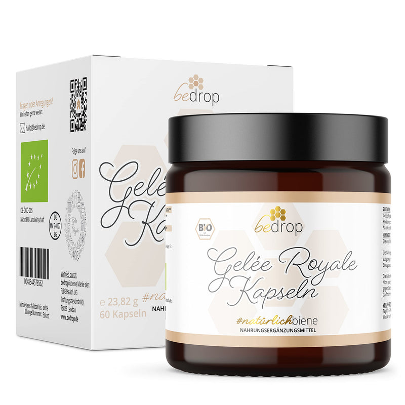 Bedrop Royal Jelly Capsules Organic Quality 60 Capsules - 1 Capsule = 980 Mg Pure Royal Jelly, 10-Hda Content <4.8% - Royal Jelly Rich In Polyphenols & Flavonoids - NewNest Australia