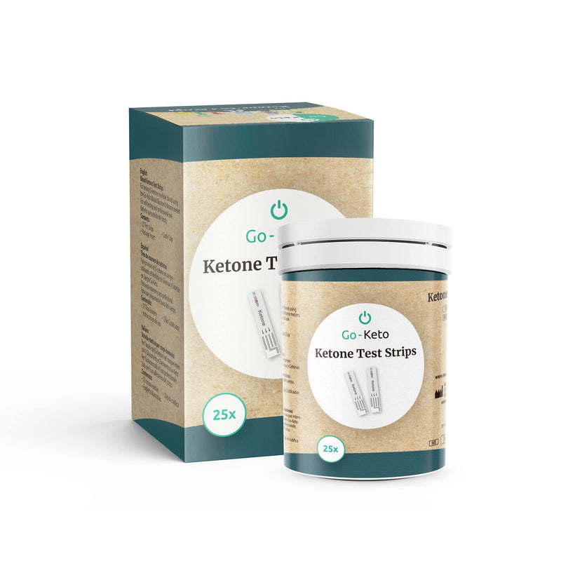 Go-Keto ketone test strips 25 pieces - suitable for the Go-Keto ketone measuring device as well as the ketone meters from Swiss Point Of Care, GK Dual and On Call, regular ketone check at home and on the go - NewNest Australia